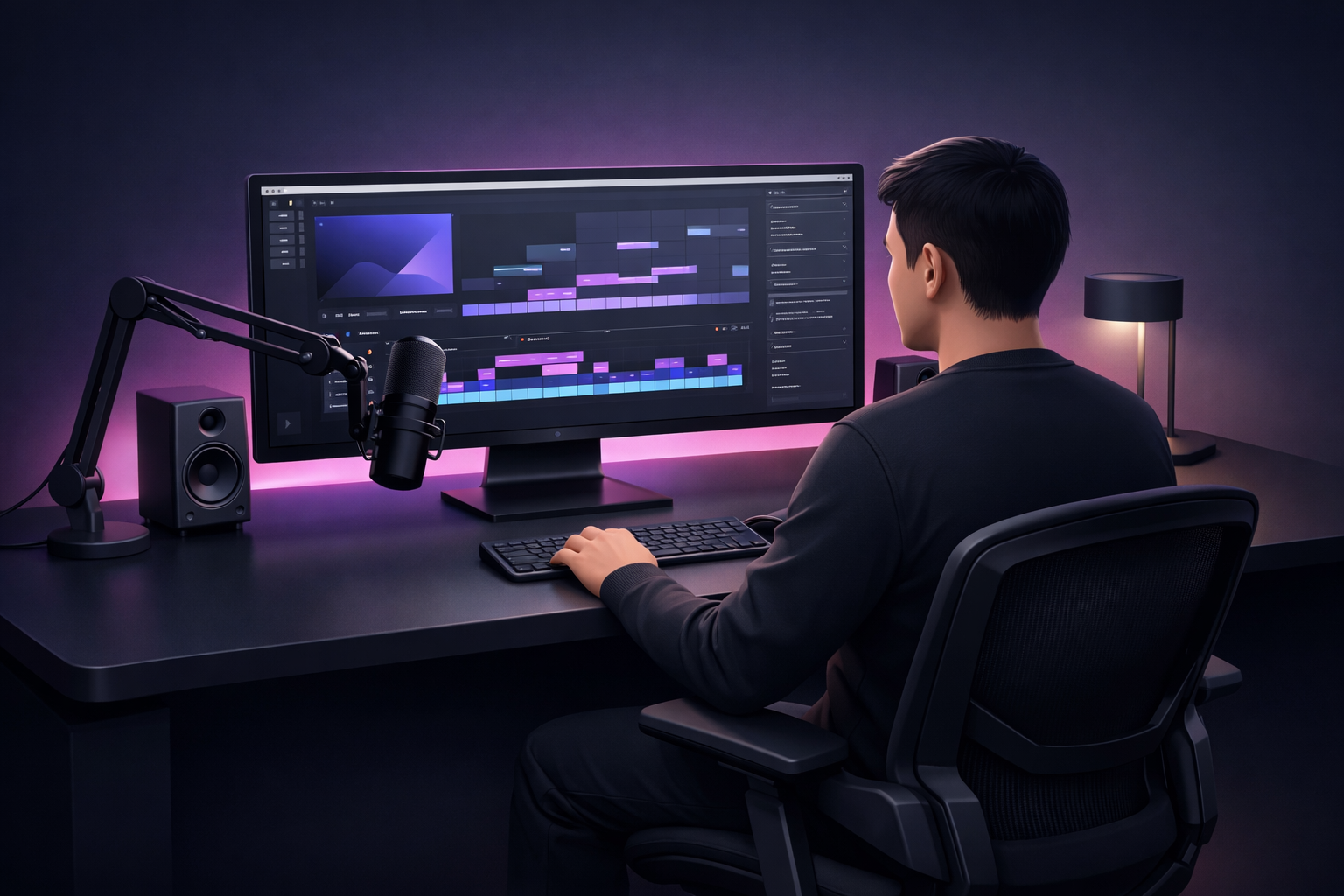 YouTube creator editing video content
